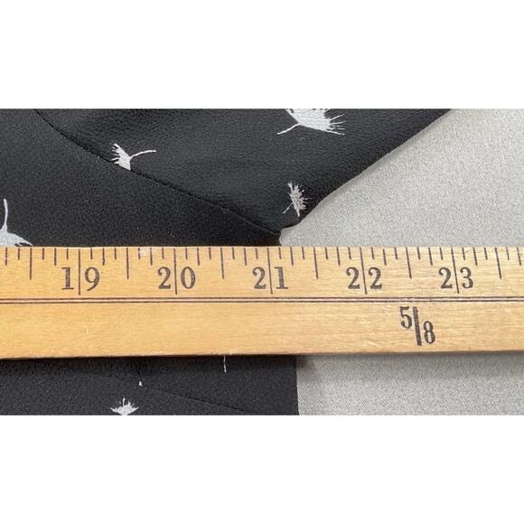 Daniel Rainn Top Womens L Black Floral V-Neck Pleated Back Career 3/4 Sleeves - Picture 7 of 8